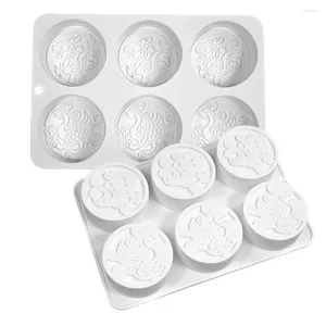 Baking Moulds Chinese Style Wedding Cake Mould Exquisite Patterns 6-Grids Mousse Non-Stick Easy Release Quick Cleaning Mold