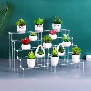 Risers de exibição de acrílico de 1-5 de camada, organizador de suporte de perfume, risers de prateleira de acrílico transparente para comida, uso de mesa, figura pop, cupcake