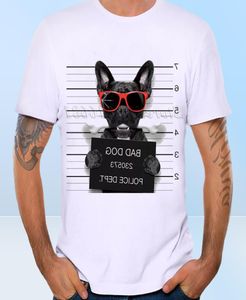 Ny ankomst 2020 Summer Fashion French Bulldog Dog Police Dept Funny Design T Shirt Men039s High Quality Dog Tops Hipster Tees8998438