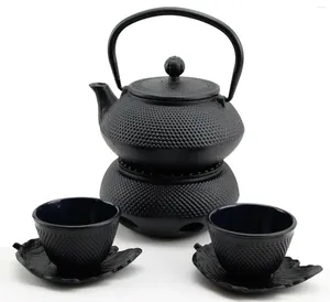 Teaware Set KT00116 Hobnail Iron Teapot Set - Japanese Antique 24 Fl oz Small Dot Cast