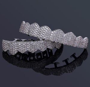 Biżuter biżuterii Men Diamond Diamond Dienestes zęby złota srebrny luksusowy projektant mrożony grille hiphop raper mgły mody Jewlery AC2537119