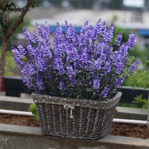 Декоративные цветы фальшивый цветок 5 головы Provence Lavender искусственный шелковый шелковый варень для свадебного держателя Дом.