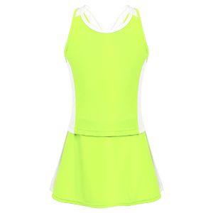 Skorts Yaz Tenis Spor Giyim Çocukları Kızlar Spor Yelek Üstleri ve Skorts Set Sıradan Kolsuz Spor Takımları Gençler Badminton Tenis Kıyafetleri