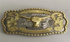1 pezzi Cool Silver Gold Bull Western Cowboy Cintura di cowboy Filla per uomini Ebillas Cinturon Jeans Belt Head4563013