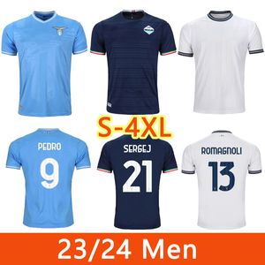 S.S. Lazio Soccer Jerseys 2023/2024 Home and Away Jersey Guendouzi Zaccagni Rovella Romagnoli Kamada Castellanos Player Version