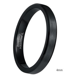 4mm 6mm 8mm preto tungsten cardide anel masculino alto arestas polidas anéis de noivado da aliança de casamento para mulheres jóias masculinas conforto fit9633898