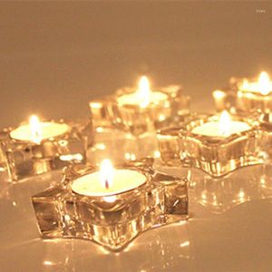 Candle Holders Clear Tea Light Round Chunky Glass Holder Wedding Decor Home Decoration Christmas