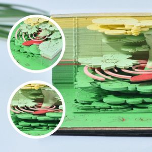 3D Carving Art Memo Pad,Pond Fish Design, Convenient Christmas New Luck Gifts Notes,Good Bookmark,for DIY Notepad, Creative C8P2