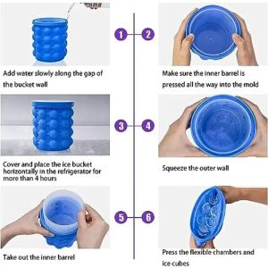 Ice Cube Mold Silicone Ice Cube Maker Tray Portable Bucket Wine Drinking Whiskey Freeze Ice Cooler Beer Cabinet Kitchen Tools