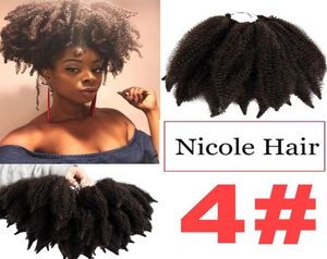 Nicole sintetico da 8 pollici afro stravagante trecce marghe Estensioni di capelli all'uncinetto 14 rootspc in fibra ad alta temperatura Marley treccia 3735975