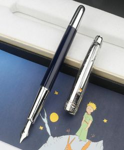 Jakość mody Prince Rollerball Penballpointfountain Pen ciemnoniebieska żywica Srebrna klip z prezentem 9056141