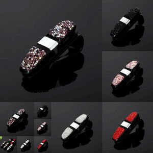 New Bling Crystal Sun Visor Sunglasses Holder Universal Diamond Ticket Card Clamp Fastener Clip Car Glasses Cases Portable