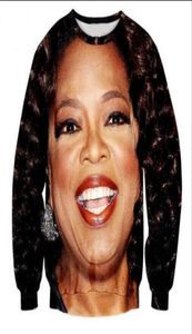 Nya mode kvinnamenter Oprah Winfrey 3D -tryck huva tröjor Jumper Fashion Clothing Tops AABB055857077