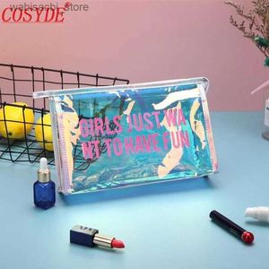 Cosmetic Bags Fashion Makeup Bag Organizer Zipper Small Toilet Bag For Women Mini Holographic Makeup Pouch Pvc Transparent Cosmetic Bag Travel L49