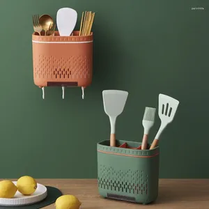 Depolama Şişeleri Yaratıcı kaplar mutfak organizatör bıçak çatal kutuları mutfak eşyaları drenajı plastik konteyner havlu kancası