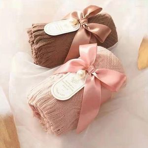 Handtuch 1pc Party Hochzeitsfirma Geschenke Quasten Face Hand Pearl Bow Baumwollgeschäfts Geschenkbox