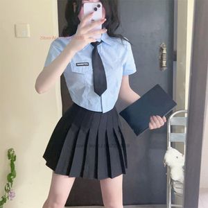 2024 Girl School Uniform Set Daily JK Uniform Blus+ Bow+ High midje veckad kjol Set Korean Sweet and Spicy Girl Streetwear