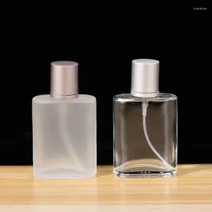 Storage Bottles 1PCS 30ML Frosted Glass Perfume Bottle Mist Spray Hydrating Press Portable Empty