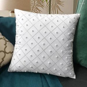 Coppa di velluto bianco cuscino Copertura 45x45 cm di qualità perla cusca di lussuosa decorazione