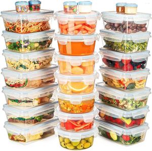 Servisuppsättning 54 Packlagringsbehållare med lufttäta lock 27 Måltid Prep Snap Lunch/Bento Box - BPA F