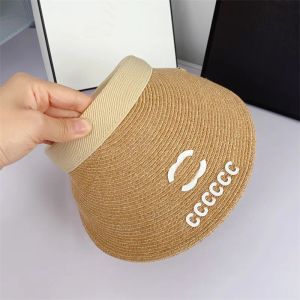 Дизайнерские козырьки женщины Sun Hat пляж верхняя авиационная шапка Summer Strape Hat Outdoor спортивная повязка на голову пустое верхние шапки