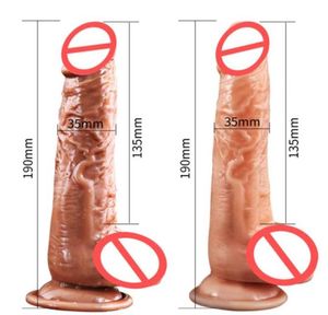Automatic Telescopic Heating Vibrator Dildos One Step Gspot Massage Huge Realistic Penis Sex Toy Dongs For Women Packages15685305203807