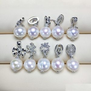 Подвесные ожерелья 100% S925 Стерлинговая жемчужная пресноводная ожерелье для женщин 8-9 мм белый свадебный подарки