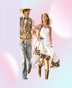 2019 vintage aline country realtree camo bröllopsklänningar halter ärms soptåg plus storlek trädgård brud gown7320705