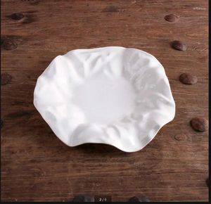 Plates White Ceramic Plate Irregular Tableware Dinner Home Dish Dessert Bowl Fruit Tray El Restaurant Decorative