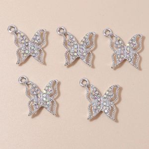 10 pezzi Glorious Glorious Shining Crystal Butterfly Charms pendenti di collane Orecchini Gioielli fai -da -te che producono ciondoli di alta qualità 240408