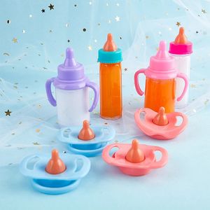 Fit 18 tums baby född tjej magisk mjölkflaska pacifierare juice doll komfort leksak för gåva amerikanska tillbehör 240409