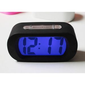 LED Alarm Clock Night Light Table Silicone Shell Bell Home Travel