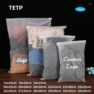 Сумки для хранения TETP 100PCS 16 -WIRES настраиваемое логотип логотип замороженная сумка на молнии домой