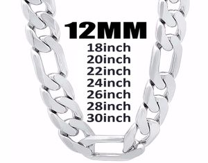 12mm genişlik 925 Gümüş Erkekler Boyun Zinciri Kolye Takı Moda 1830 İnç Uzunluk Men039s Yüksek Kaliteli Küba Jewerly Hediye FA1058420