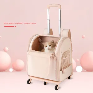 Cat Carriers Pet Draw-Bar Box Dog Carrier Backpack Portable Outdoor Travel Breathable Mesh Bag Detachable Transport