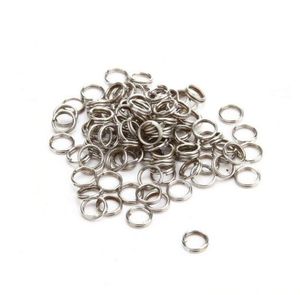 1000 pezzi in acciaio inossidabile Pesca Split Rings Duty Duty Duty Rel Solid Ring Loop Treules 7mm 150LBS7629668