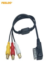 Feeldo Car Music Music Music 3-RCA Feminino para MDI/AMI Interface Aux Cable para Audi Skoda Wire Aux Adapter #62202738275