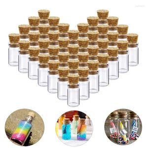 Storage Bottles 50pcs 0.5ml Mini Small Clear Cork Stopper Glass Vials Wholesale