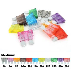 10pcs Medium Car Fuses Blade Fuse Insert auto Car Truck ZINC Pins 1A 2A 3A 5A 7.5A 10A 15A 20A 30A 40A 50A Refitted For e1