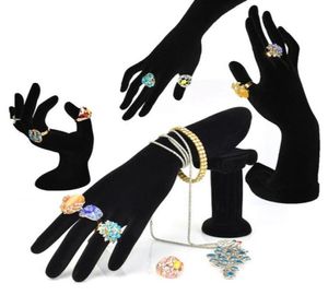 Hand Shaped Ring Stand Bracelet Holder Bangle Rack Jewelry Display Rings Shelf Black Velvet Female Mannequin Hand41706531436679