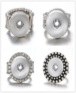 Newest 10pcslot Snap band Ring jewelry fit 18mm Ginger Metal Silver Button Adjustable7274503