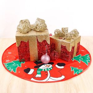 Red Round Deer Santa Claus Dekorative Weihnachtsbaumrock/ XAMS Baum dekorative Teppichmatte für Neujahrshausdekoration
