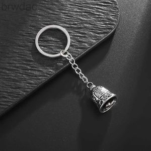 Key Rings Retro Route 66 Bell Keychain for Mens Cycling Punk Rock Exorcism AmULet Lucky Keychain 240412