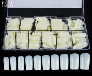 500st False Nail Tips Clear Natural Artificial Fake Tip Nails Art Practice Display Design UV Gel Manicure Tools CH16253656322