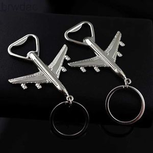 Key Rings RE Personalized Air Plane Model Key Chains Bottle Opener Corkscrew Mens Gift Keychain Creativity Beer Wine Opener Key Ring A930 240412