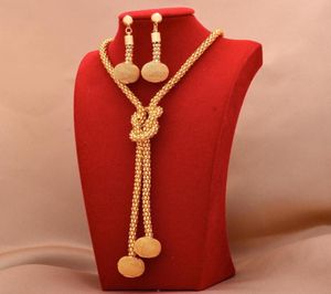 Ohrringe Halskette 24K Afrikanische Goldschild -Schmucksets für Frauen Perlen Ring Dubai Brautgeschenke Hochzeitskragen Schmuck Set9384641