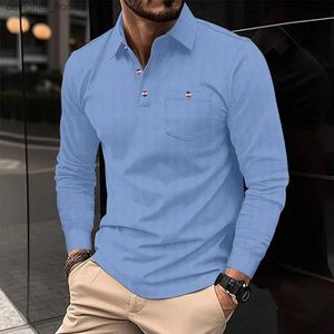 القميص الرياضي للرجال Polos Fashion قميص الخريف/فصل الشتاء قميص مشترك مشترك مشترك طويل الأكمام قميص طويل الأكمام S-3XL C240412