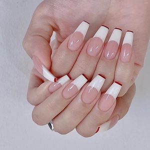 False Nails White Tips Long Ballerina Scratch-Resistant Non-Toxic For DIY Nail Art Decorations Salon