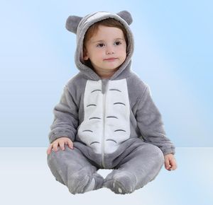 Baby Onesie Kigurumis Chłopiec Dziewczyna niemowlę Romper Totoro Costume Grey Pajama z zamkiem zimowe ubrania maluch uroczy strój Cat Fancy 25080771