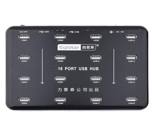 Sipolar 16 porte USB 20 Hub Bluk Duplicatore per il lettore di schede SD da 16 TF Copia del batch di test dati UDisk con adattatore di alimentazione 5V 3A 2106153682200